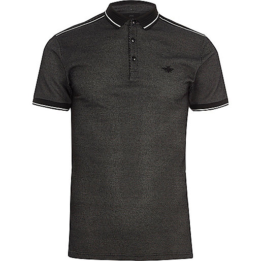 jacques-vertuk Black tipped muscle fit polo shirt 302405 men Polo Shirts