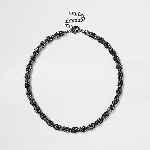 jacques-vertuk Black twist chain necklace 301666 men Jewellery