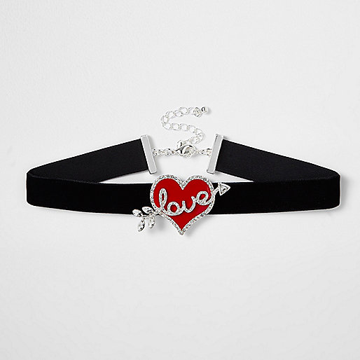 jacques-vertuk Black velvet 'love' heart choker 705900 women Jewellery Chokers