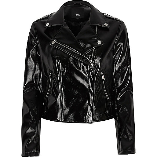 jacques-vertuk Black vinyl biker jacket 702121 women Coats / Jackets Jackets