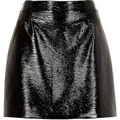 jacques-vertuk Black vinyl mini skirt 708952 women Skirts Mini Skirts