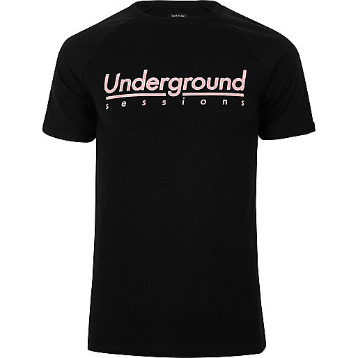 jacques-vertuk Black waffle 'underground' crew neck T-shirt 303970 men T-Shirts / Vests T-shirts