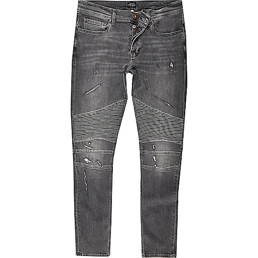 jacques-vertuk Black wash biker super skinny jeans 301057 men Jeans Super Skinny