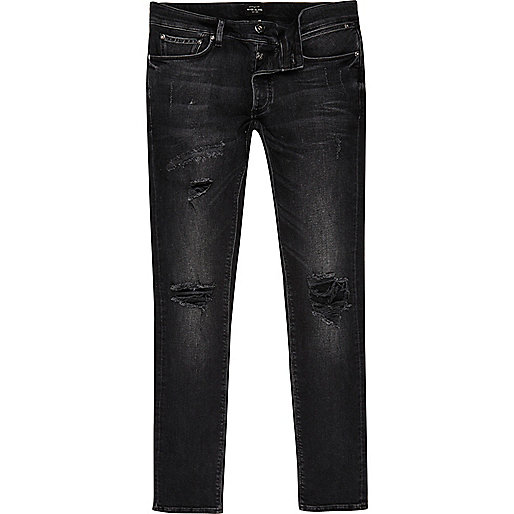 shoes river island womens,jacques-vertuk E Black wash ripped Sid skinny jeans Skinny Jeans Jeans men