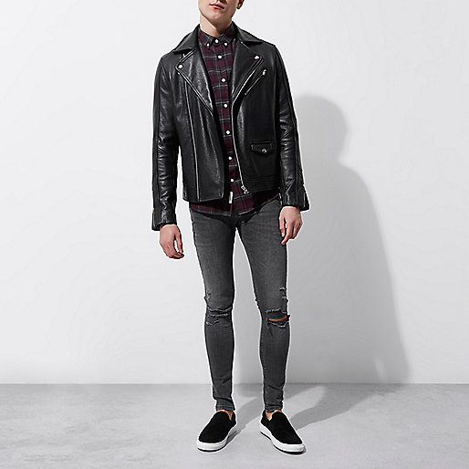 river island clothing brand,jacques-vertuk Blouse Dress Black washed Danny ripped super skinny jeans Super Skinny Jeans men