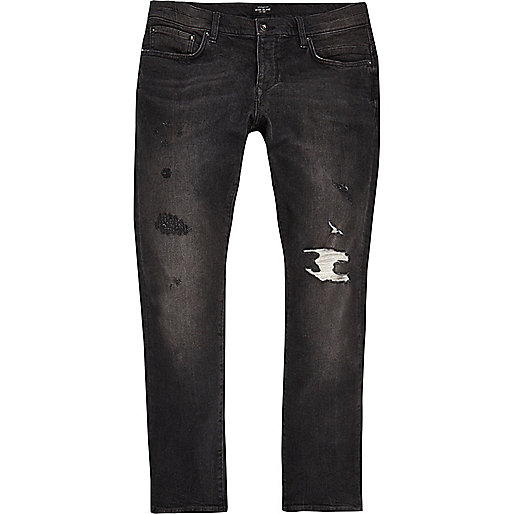 river island in store discount,jacques-vertuk Ireland Black washed Ronnie skinny cigarette jeans men 296876