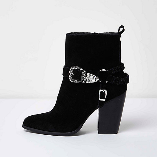 new in dresses river island,jacques-vertuk Women New Black western buckle ankle boots Boots Shoes / Boots women