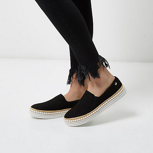 river island cross bag,jacques-vertuk Outlet Black wide fit espadrille flatform plimsolls women 698626