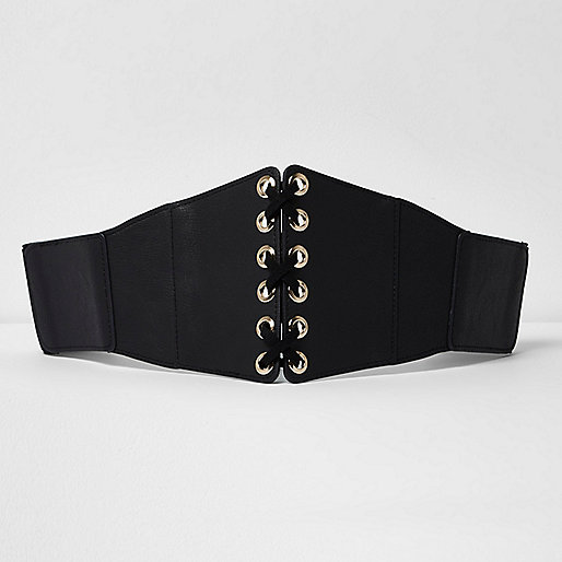 jacques-vertuk Black wide lace-up front belt 699276 women Accessories Belts