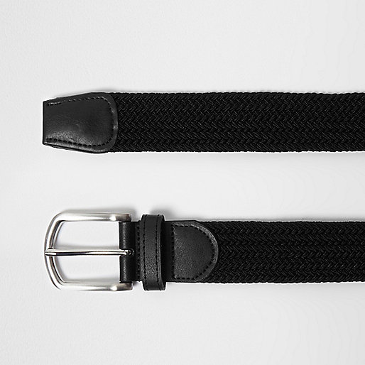 river island skinny stretch sid,New At jacques-vertuk Black woven belt Belts Accessories men