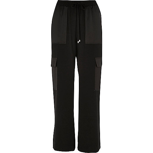 river island plus size clothing,jacques-vertuk Outlet Black woven combat pants women 690551