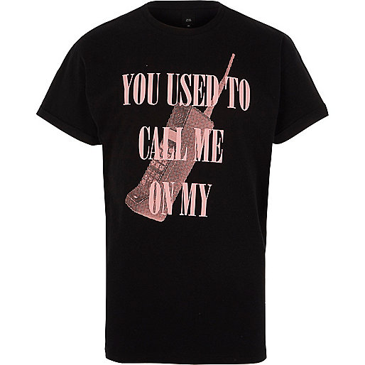 jacques-vertuk Black 'You Used To Call Me' print T-shirt 302067 men T-Shirts / Vests