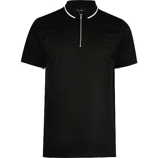 jacques-vertuk Black zip placket polo shirt 298181 men Polo Shirts