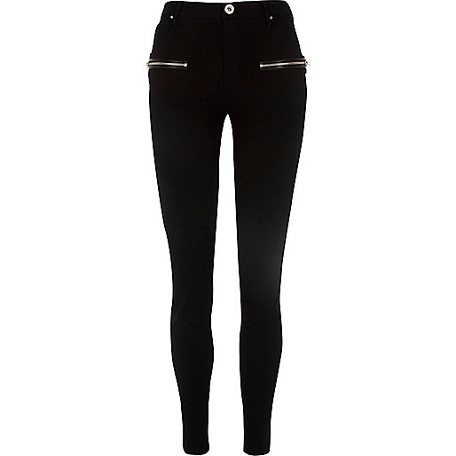 riverisland com,jacques-vertuk Shop Black zip pocket skinny fit pants women 703832