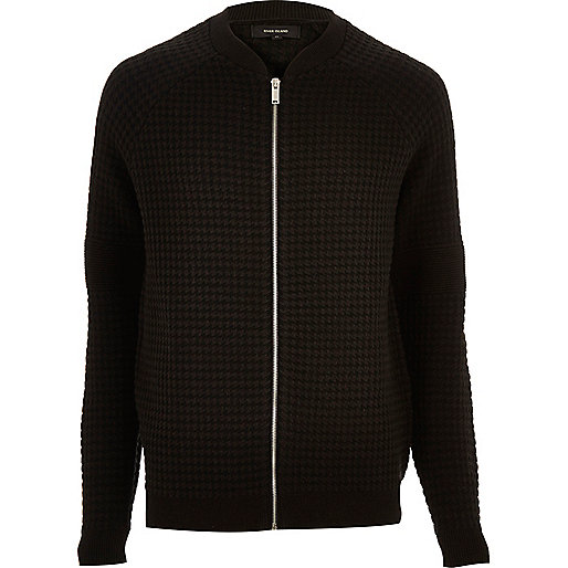 jacques-vertuk Black zip through cardigan 291025 men Jumpers / Cardigans