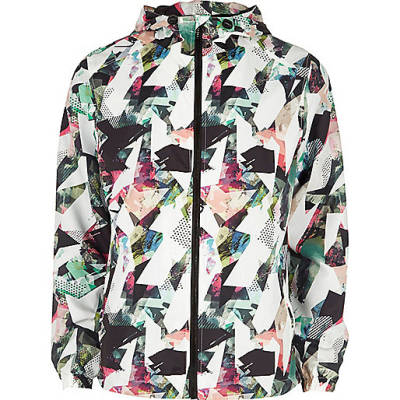 river island ladies puffer coats,jacques-vertuk Ladies Tops Blue abstract print hooded jacket Coats / Jackets Sale men