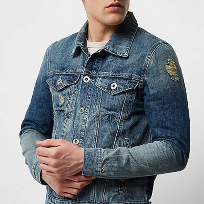 river island sale womens,jacques-vertuk Stores Blue acid wash distressed denim jacket men 298295