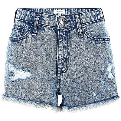 jacques-vertuk Blue acid wash ripped denim shorts 696649 women Seasonal Offers