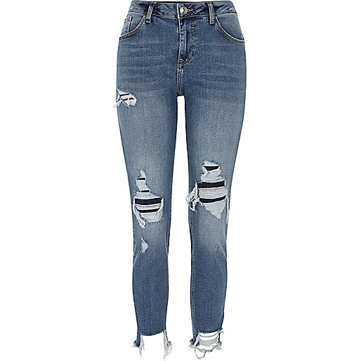 jacques-vertuk Blue Alannah ripped relaxed skinny fit jeans 701694 women Jeans Skinny Jeans