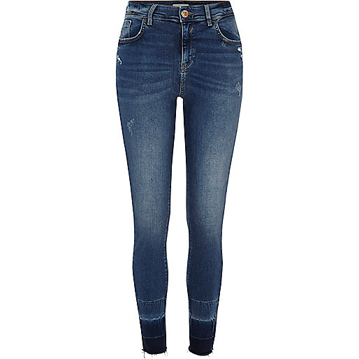 womens trainers sale river island,jacques-vertuk Outlet Blue Amelie released hem super skinny jeans women 705671