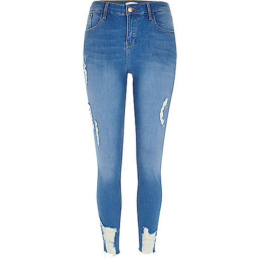 river island peacock dress,Tiver Osland Blue Amelie ripped super skinny jeans Skinny Jeans Jeans women