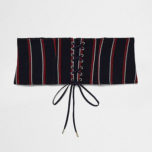 jacques-vertuk Blue and red stripe wide corset belt 702134 women Accessories