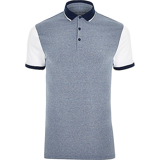 jacques-vertuk Blue and white muscle fit polo shirt 300313 men Polo Shirts