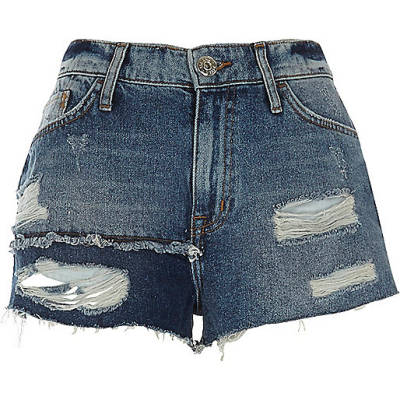 river island womens coats sale,jacques-vertuk Sale Blue authentic ripped patchwork denim shorts women 703200