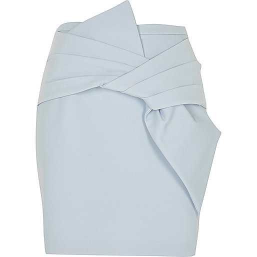 jacques-vertuk Blue bow front mini skirt 709683 women Skirts Mini Skirts