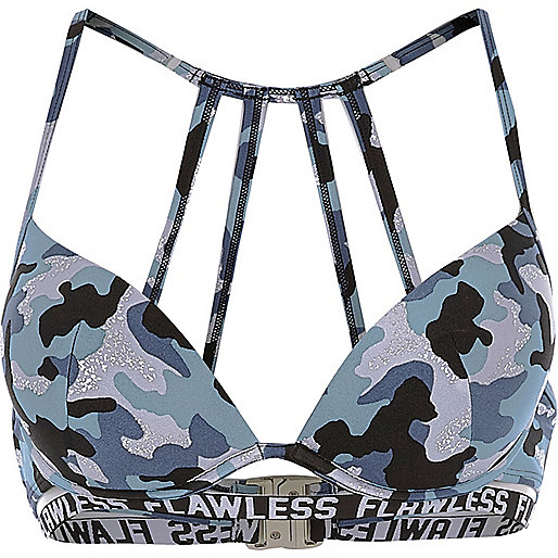 monogram bag river island,jacques-vertuk Shop Blue camouflage print bikini bottoms women 691831