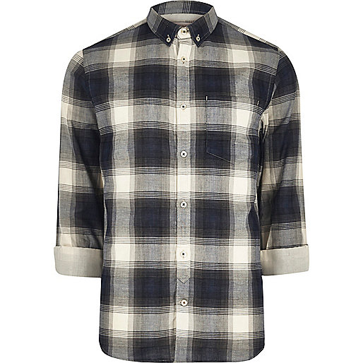 jacques-vertuk Blue casual check shirt 299023 men Casual Wear