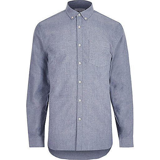 jacques-vertuk Blue casual flannel Oxford shirt 297053 men Shirts