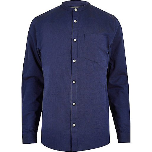 jacques-vertuk Blue casual Oxford grandad shirt 294794 men Shirts