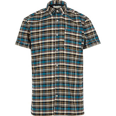 jacques-vertuk Blue check short sleeve flannel shirt 293341 men Shirts