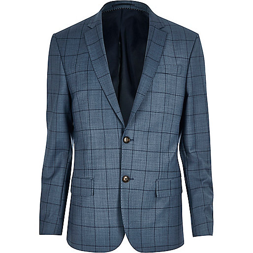 river island boyfriend jeans,jacques-vertuk River Blue check suit jacket Suits Sale men