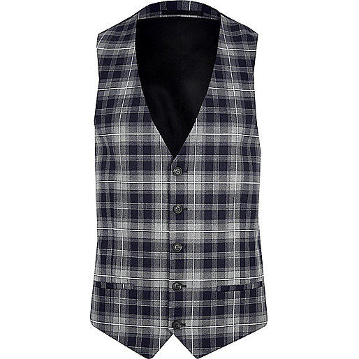 mens river island trench coat,jacques-vertuk London Blue check suit vest men 299538