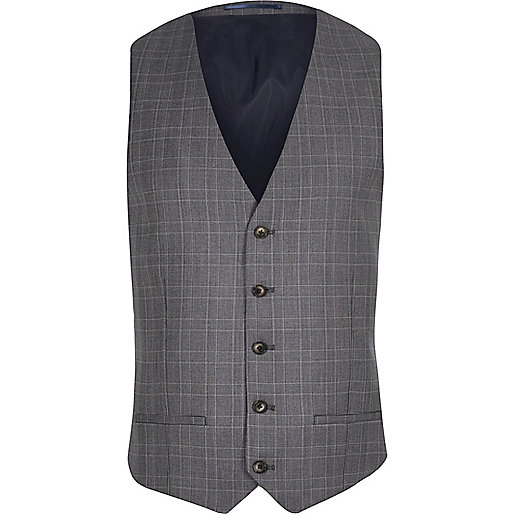 jacques-vertuk Blue checked vest 292848 men Suits