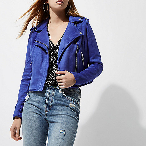 high waisted black jeans river island,jacques-vertuk Ladies Jackets And Coats Blue faux suede biker jacket Jackets Coats / Jackets women