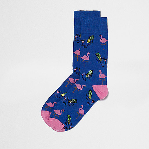 check dress river island,jacques-vertuk Black Blue flamingo print socks Socks Underwear men