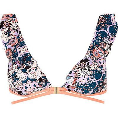 asos river island shoes,jacques-vertuk Stores Blue floral high waisted bikini bottoms women 704580