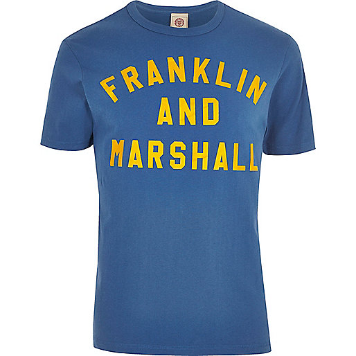 jacques-vertuk Blue Franklin & Marshall print T-shirt 301117 men T-Shirts / Vests T-shirts