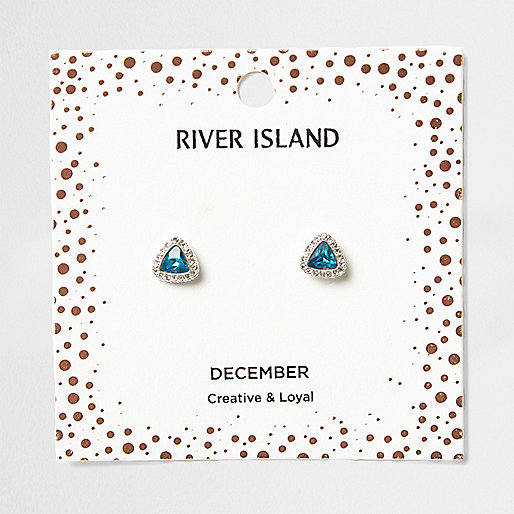 jeans ladies river island,jacques-vertuk London Blue gem December birthstone stud earrings women 707391