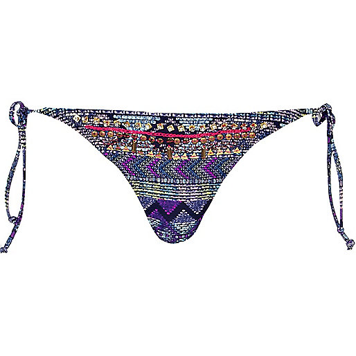 jacques-vertuk Blue geo print bikini bottoms 617926 women Bikinis