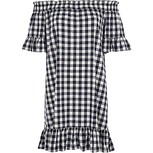 weekend bag women s river island,jacques-vertuk Outlet Blue gingham frill bardot swing dress women 705583