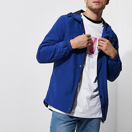 jackets river island ladies,jacques-vertuk United Kingdom Blue hooded lightweight jacket Jackets Coats / Jackets men