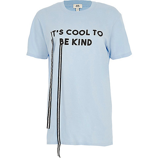 jacques-vertuk Blue 'it's cool to be kind' print T-shirt 709443 women Tops T-Shirts & Vests Print T-Shirts / Vests