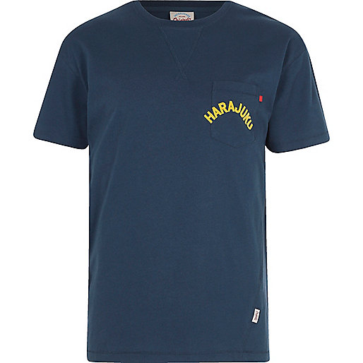 jacques-vertuk Blue Jack & Jones pocket print T-shirt 300298 men T-Shirts / Vests T-shirts