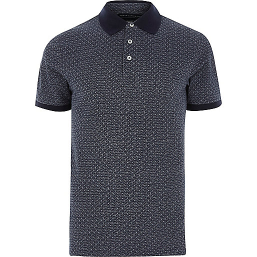 jacques-vertuk Blue Jack & Jones Premium geo polo shirt 303005 men Polo Shirts