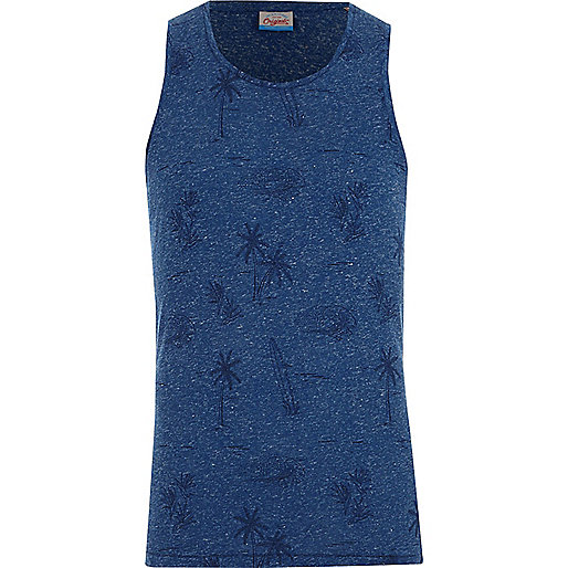 river island shoes,River 8Sland Blue Jack & Jones surf print tank top Tanks T-Shirts / Tanks men