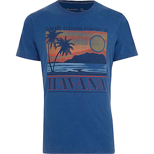 jacques-vertuk Blue Jack & Jones Vintage 'Havana' T-shirt 301018 men T-Shirts / Vests T-shirts